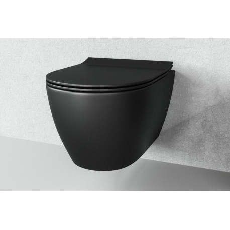WC sans bride Vitra Sento noir mat