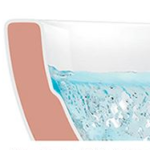 Cuvette sans bride sans rebord