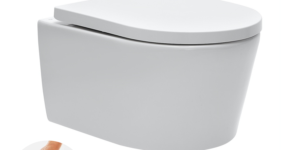 Swiss Aqua Technologies Cuvette suspendue sans bride et fixations invisibles + abattant frein de chute (SATrimless)