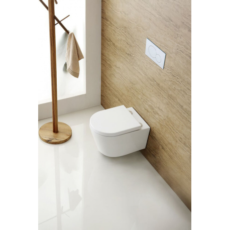 Roca Pack Bâti-support Roca Active + WC sans bride et fixations invisibles + plaque chrome mat (RocaActiveSATrimless-2)