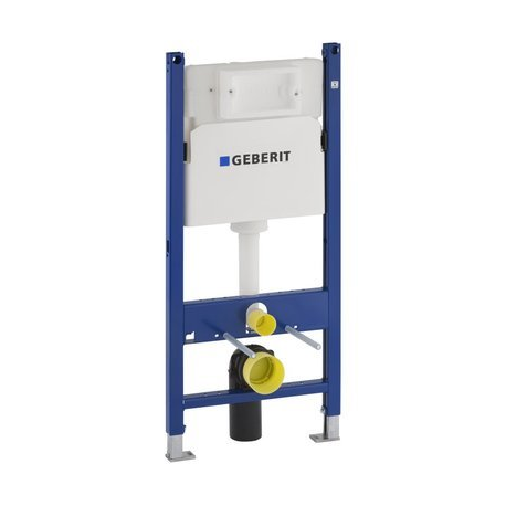 Geberit Pack WC Bâti Duofix + Cuvette suspendue Grohe Bau Ceramic + Abattant déclipsable + Plaque blanche (BauGeb3)
