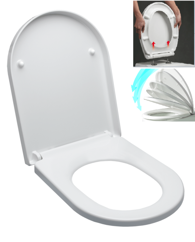 abattant-wc-a-fermeture-douce-softclose-blanc-easy2244 Idevit Abattant WC à fermeture douce Softclose adaptable sur la plupart des cuvettes, blanc (EASY2244)