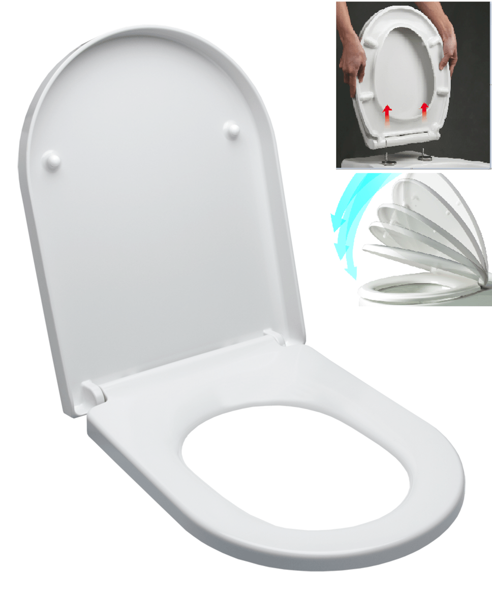 Idevit Abattant WC à fermeture douce Softclose adaptable sur la plupart des cuvettes, blanc (EASY2244)