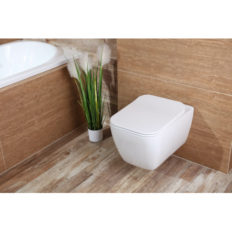 Geberit Idevit - Pack WC bati Duofix UP100 + Cuvette Havana sans bride + Plaque blanche (HavanaRimless-Geb1)